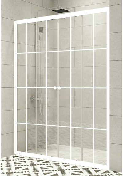 Durul Duşakabin Ön Cephe Beyaz Çizgi Beyaz