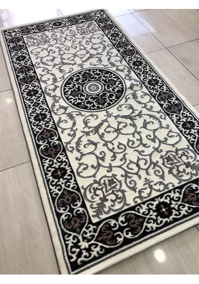 Saray Halı Vizyon 11503 Rs8 100X200 Gri Pudra Göbekli 2 Mt Yolluk