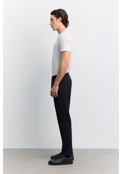 Avva Erkek Lacivert Yanı Lastikli Viskon Karışımlı Slim Fit Pantolon A62y3053