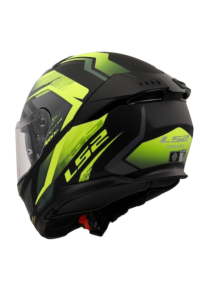 Ls2 Stream 2 Fury Kask Gri - Mat Siyah - Neon Sarı