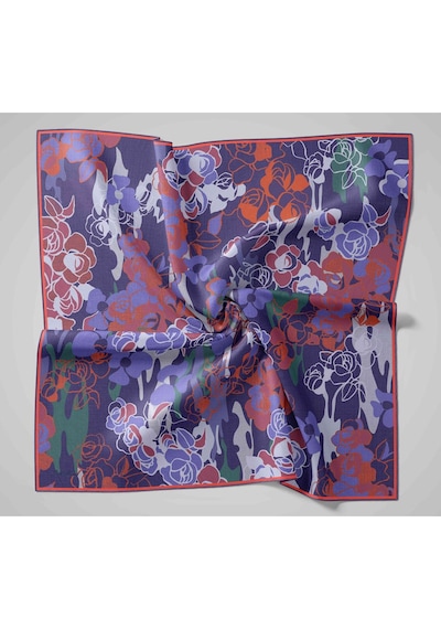 Silk Home Twill İpek Eşarp 11483-14 Mor, Turuncu, Eflatun, Gül Kurusu, Yeşil