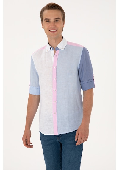 U.s. Polo Assn. Erkek Açık Mavi Gömlek Desenli 50300595-vr003 Acık Mavı