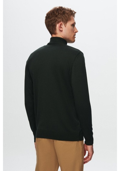 D's Damat Ds Damat Regular Fit Haki Pamuk Karışımlı Balıkçı Yaka Triko Kazak 5HF06ORT12007 Haki