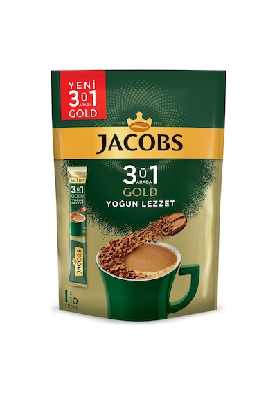 Jacobs 3'ü 1 Arada Gold Yoğun Lezzet 10 x 18 G