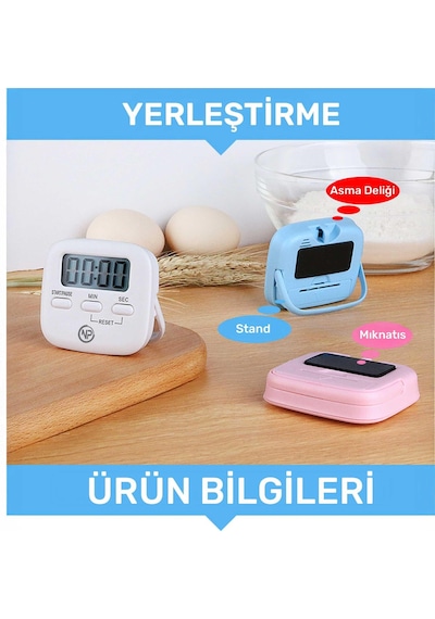NPO NPT05P Mutfak,Ders,Yemek için 99:59dk Dijital Alarm Kronometre,Pomodoro Öğrenci Motivasyon Saati