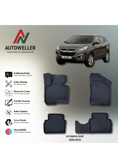 Hyundai İx35 2009-2015 Uyumlu Havuzlu Oto Paspas