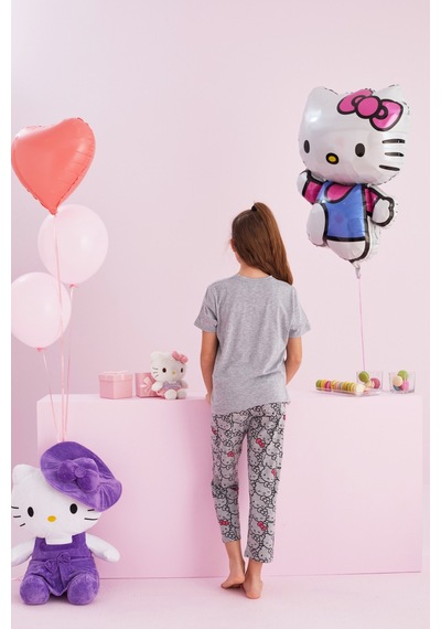 Siyah İnci Lisanslı %100 Pamuk Çok Renkli Bisklet Yaka Pijama Takım Hk001 Gri Siyah İnci Lisanslı %100 Pamuk Çok Renkli Bisklet Yaka Pijama Takım Hk001 Gri