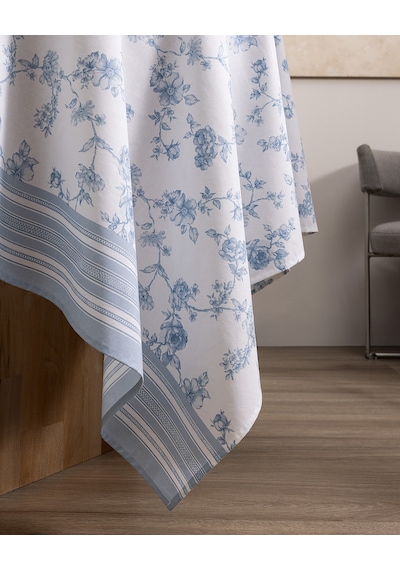 Madame Coco Aurel Pamuklu Masa Örtüsü - Mavi - 160x250 Cm 8684427229149