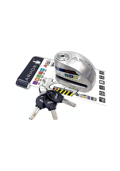 Armor 614 Mva Alarmlı Motorsiklet Disk Kilidi Mil Çapı 14mm Paslanmaz Çelik