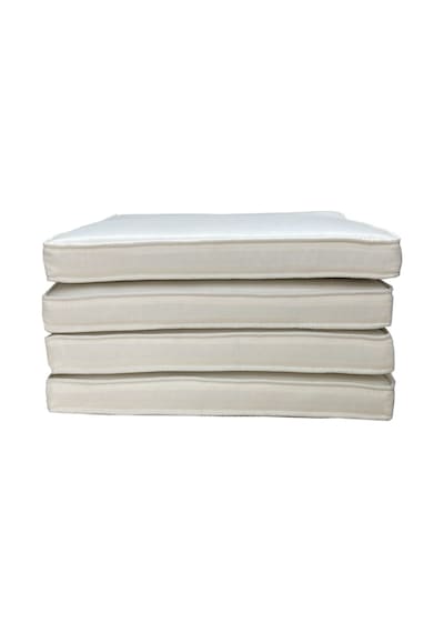 Koton Krem Fitilli 53x46 Cm Sandalye Ölçüsüne Uygundur. 4 Parça Sandalye Koltuk Minder Seti Krem