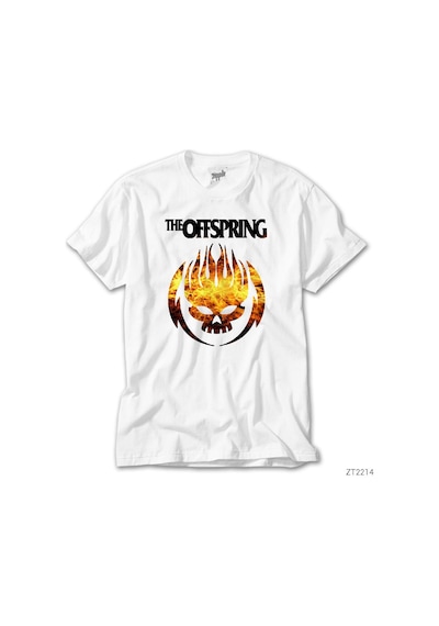 The Offspring Fire Skull Beyaz Tişört Beyaz