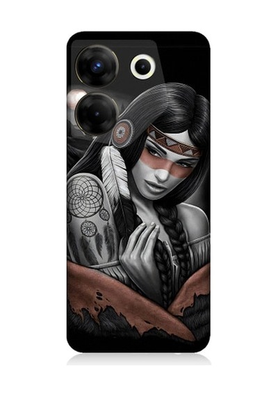 Tecno Camon 20s Pro Uyumlu Kızılldereli Kız Dreamcatcher Desenli Silikon Kılıf