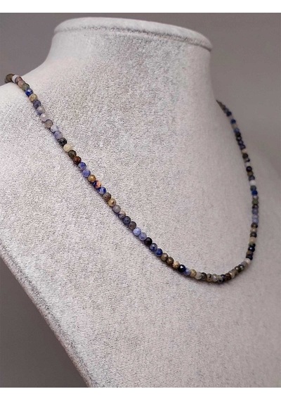 Sodalit Taşı 3mm Kolye (Sabit Klipsli) (41300) Bal Rengi
