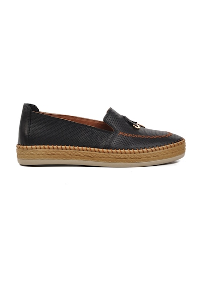 Ayakmod 394162 Siyah Hakiki Deri Kadın Loafer Ayakkabı 001