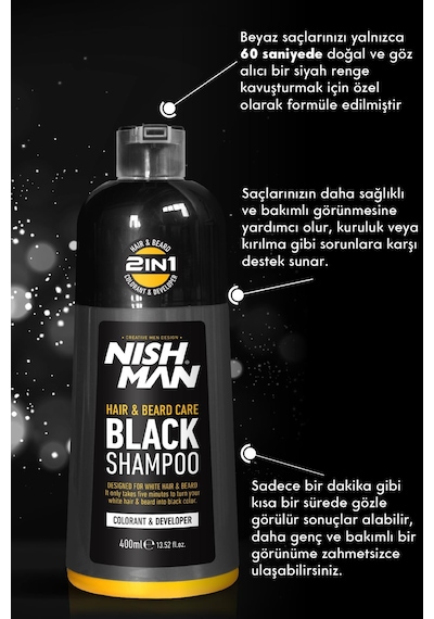 Nishman Siyah Saç Şampuanı 400 ML