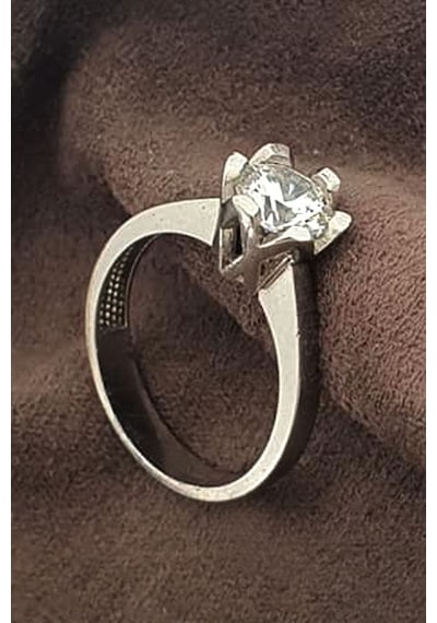 Swarovski Taşlı Gümüş Tek Taş Yüzük 12