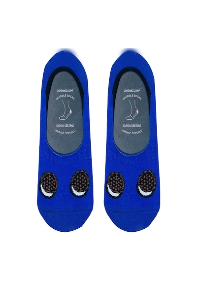 Carnaval Socks Oreo Desenli Lacivert Renkli Kaymaz Silikonlu Babet Çorap Çok Renkli