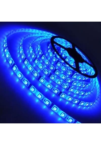 12 Volt 3 Çipli Mavi Şerit Led İç Mekan IP20 M/60 Led 5 Metre