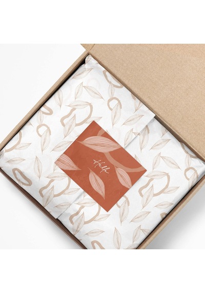 AkalBatu Floral Seri Hediye Not Kartı 8 x 10 CM 25'Li - Kiremit