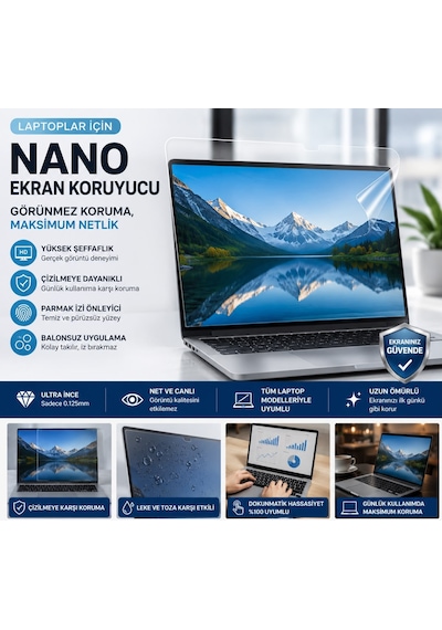 Apple Macbook Pro 14.2" M5 Max Uyumlu Laptop Nano Ekran Koruyucu Film Hd Şeffaf, Çizilmeye Dayanıklı, Parmak İzi Önleyici
