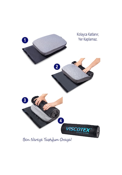 Visco Doğal Lif Kılıflı Hava Kanallı Ortopedik Yastık 56x37x12 CM