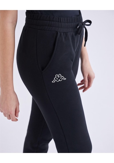 Kappa Logo Theek Slim Kadın Slim Fit Eşofman Altı Siyah