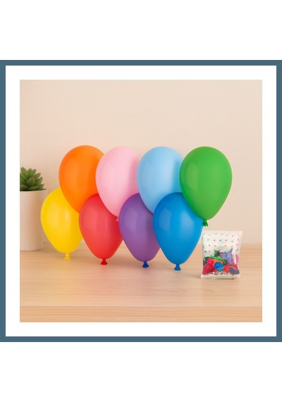 Bezos Klasik Renkli Lateks Balon 7'' 19 Cm 100'lü Agc Çok Renkli