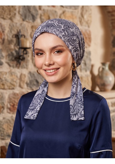 Raşelkori Tesettür Eşarpbone Açık Lacivert