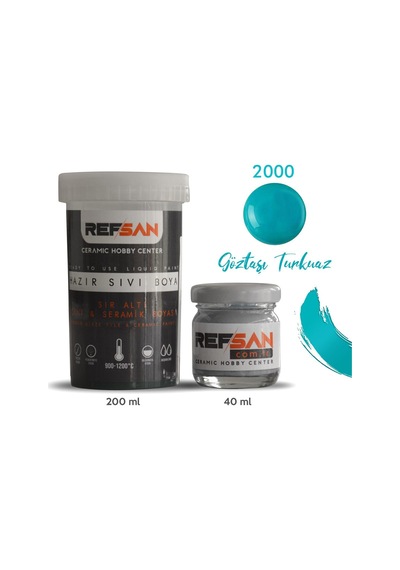Hazır Çini Boyası 2000 Göztaşı Turkuaz 200 Ml