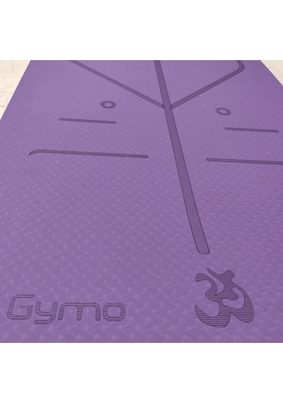 Gymo Hizalamalı 6Mm Tpe Yoga Matı Pilates Minderi Mürdüm