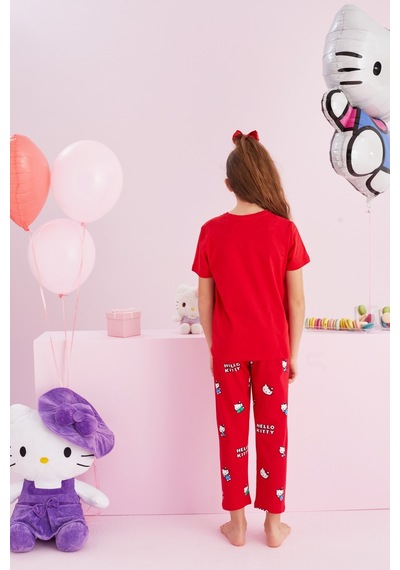 Siyah İnci Lisanslı %100 Pamuk Çok Renkli Bisklet Yaka Pijama Takım Hk017 Kırmızı Siyah İnci Lisanslı %100 Pamuk Çok Renkli Bisklet Yaka Pijama Takım Hk017 Kırmızı