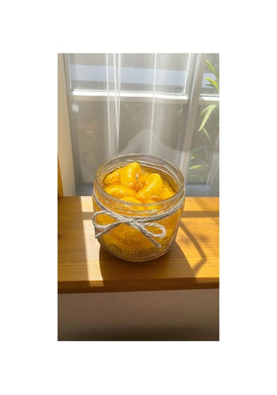 Mandalina Reçeli Mum El Yapımı Mandalina Kokulu Turuncu