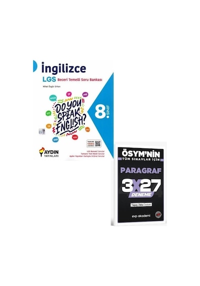 Aydın 2027 8. Sınıf Lgs İngilizce Beceri Temelli Soru Bankası+ Evp Akademi Paragraf
