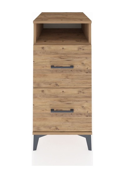 Kronos Komodin Tek Raflı 2 Çekmeceli 44x59x96 Çam-çam Çam