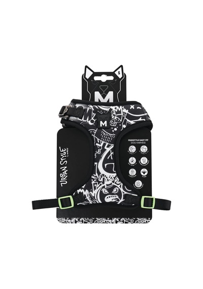 Urban Style Siyah/beyaz Easy Fit Köpek Göğüs Tasması S