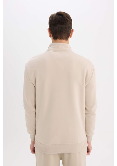 DeFacto Comfort Regular Fit Rahat Kalıp Fermuarlı Dik Yaka Basic Düz Sweatshirt X7405AZ25SPBG735