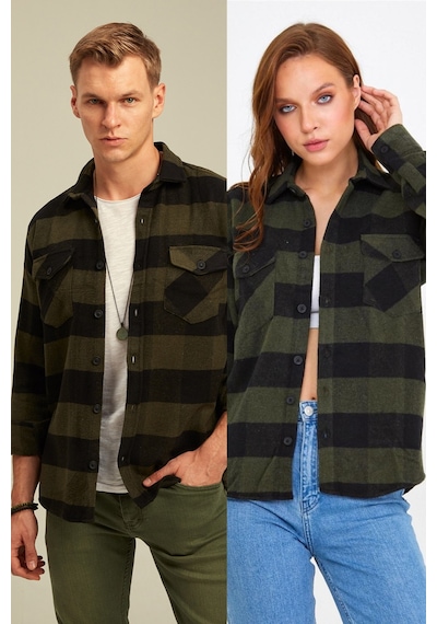 Unisex Haki Çift Cep Kapaklı Oduncu Gömlek-tekli Fiyat Haki Unisex Haki Çift Cep Kapaklı Oduncu Gömlek-tekli Fiyat Haki