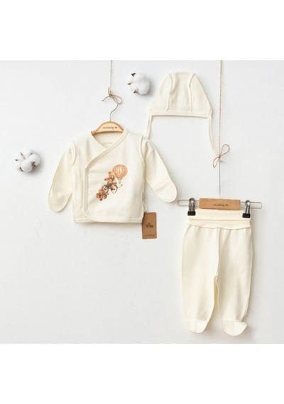 Ciccim Baby Ayıcık Desen 3'lü Takım 5031 Krem