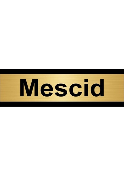 Mescid 10x20cm Altın Renk Metal Yönlendirme Levhası