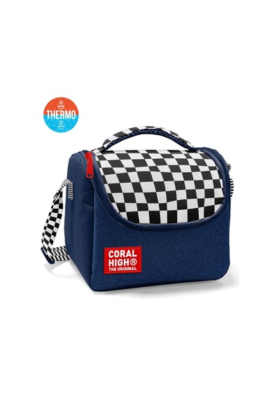 Coral High Kids Siyah Beyaz Dama Thermo Beslenme Çantası 37134 Lacivert