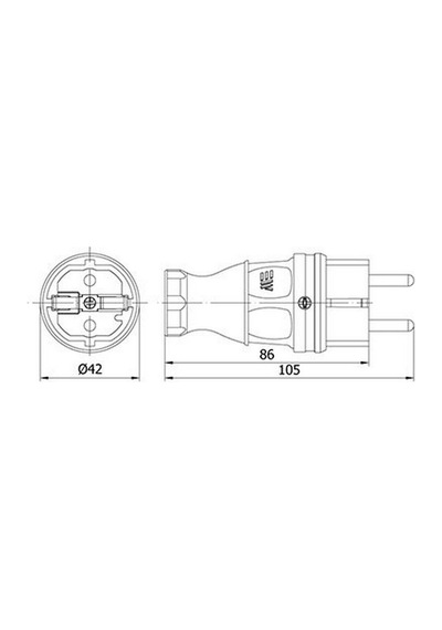 Mete Enerji 1x16a. Düz Fiş 404001
