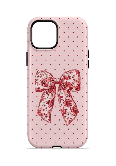 Velvoria Valestra Vintage Rose Bow Dot Apple iPhone Uyumlu 15 Darbe Korumalı Kılıf Valestra Select - Vintage Rose Bow Dot