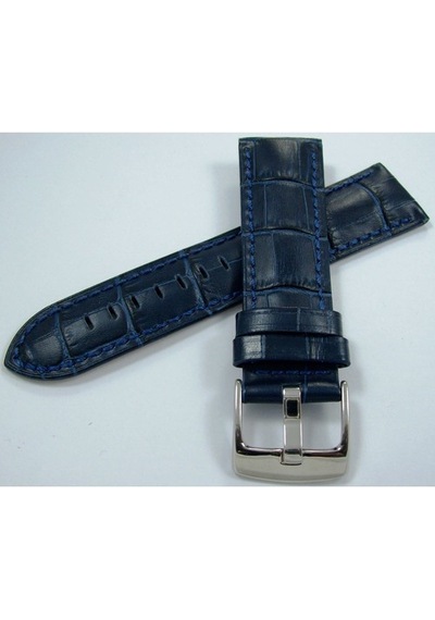 Bizon Deri Saat Kayışı Spor Lacivert 26Mm Kordon Dikişli Kroko