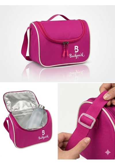 Goldline Avm Backpack Folyolu Isı Yalıtımlı Lüx Günlük İlkokul Ortaokul Okul Gezi Beslenme Çantası Fuşya Çok Renkli