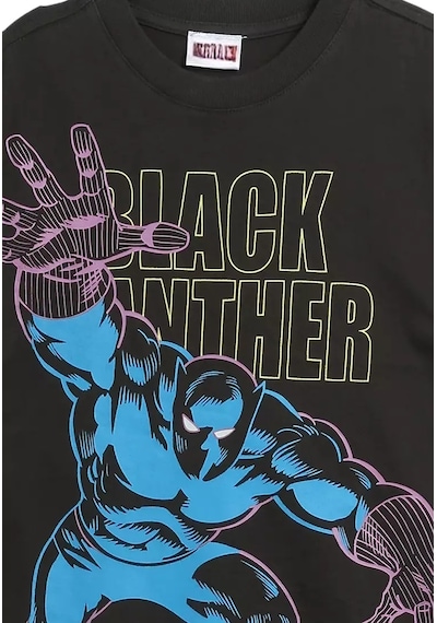 Lolliboomkids Yeni Sezon Siyah Renk Panter Karakter Baskılı Sırt Baskı Detaylı T-shirt Siyah