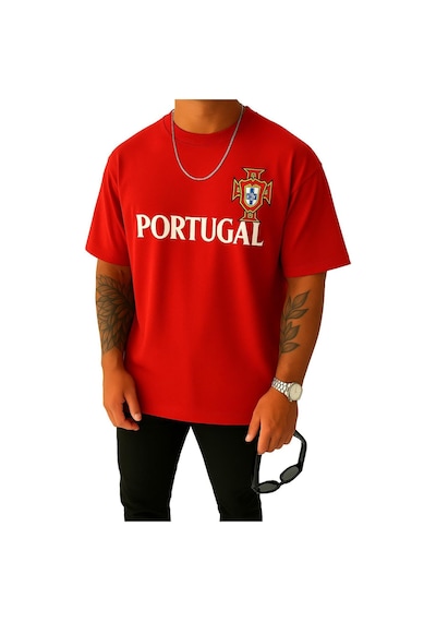 Portugal Baskılı Tişört Kirmizi