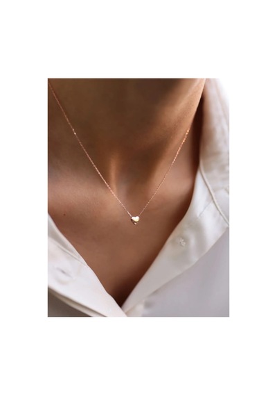 Lunarie Minimal Kalp Kolye Rose Gold Kararmaz Çelik Zarif Günlük Altın