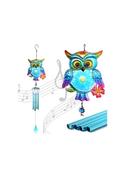 Feng Shui Baykuş Tasarımlı Cam İşlemeli Rüzgar Çanı Bahçe Balkon Dekorasyon Ürünü Yeni Ev Hediyesi 40  Cm 26274204