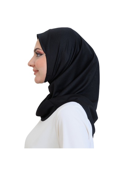 Modish Group Hazır Başörtü Pratik Tak Çıkart Kadın Günlük Şal Hafif Kırışmaya Dayanıklı Siyah