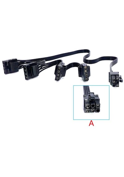 6 Pin İde Modüler Power Supply Kablosu 6 Pin Molex Kablo 75 Cm 6 Pin 4x İde Power Kablo 6 Pin Boşluklara Dikkat Ediniz